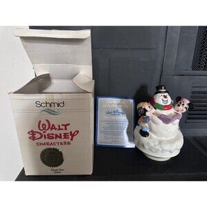 Vintage Schmid Walt Disney Merry Mouse Medley Mickey Minie Music Box Limited